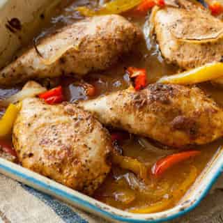 Delicious Roast Chicken Breast with Peppers