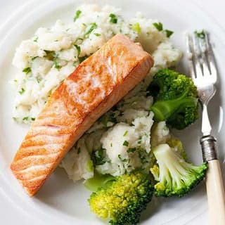 Savor Salmon with Spring Onion Mash