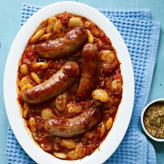 Sausage, Tomato & Butter Bean Bake Delight